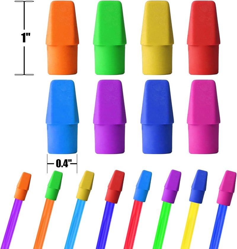 Mineweii Pencil Top Eraser,150 Pack 8-Color Cap Erasers for Pencil Toppers Eraser Supplies for School and Office (Vibrant, 150 Pack) - Image 3